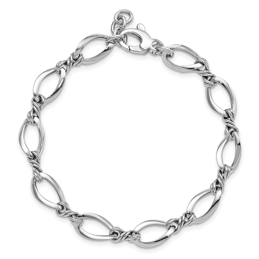 7.5 Zoll 14K Weißgold Fantasieglieder 7.5 Zoll Armband