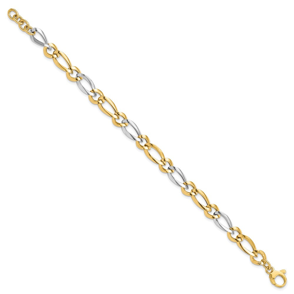 7.25 Zoll 14K Bicolor Poliert Armband