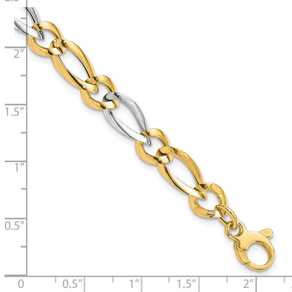 7.25 Zoll 14K Bicolor Poliert Armband
