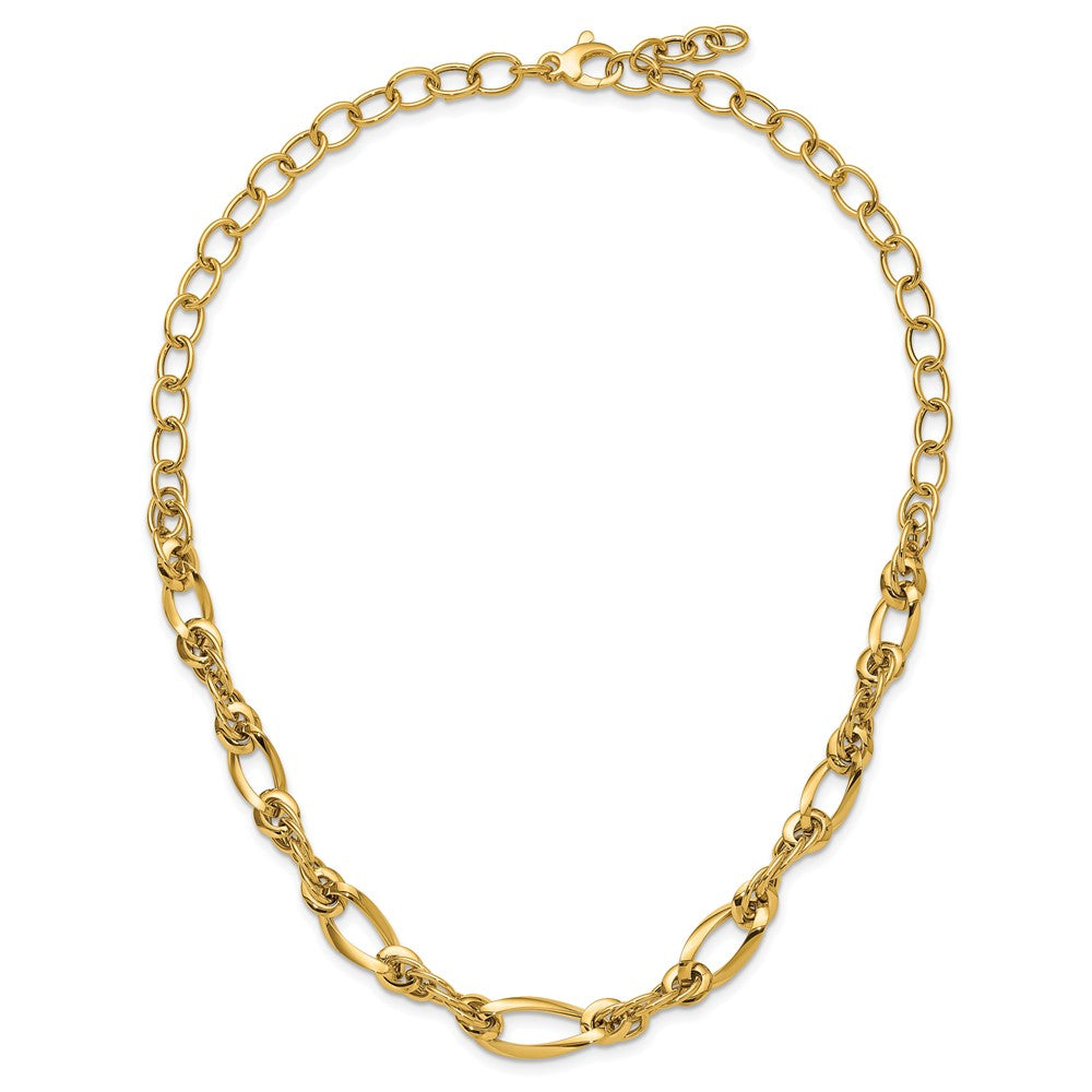 14K Gelbgold Poliert Fantasieglieder Halskette