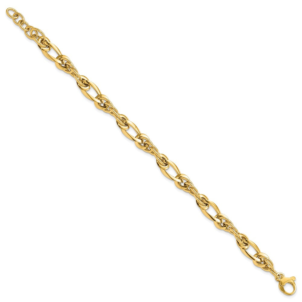 7 Zoll 14K Poliert Fantasieglieder 7 Zoll Armband