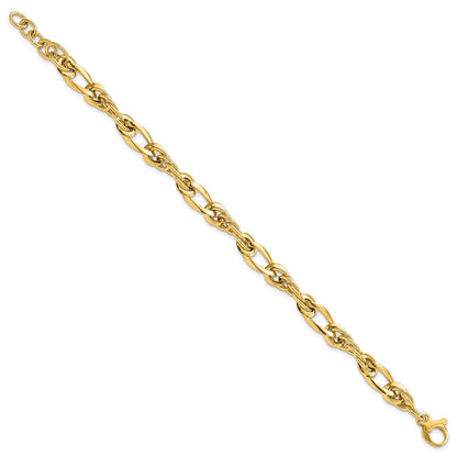7 Zoll 14K Poliert Fantasieglieder 7 Zoll Armband