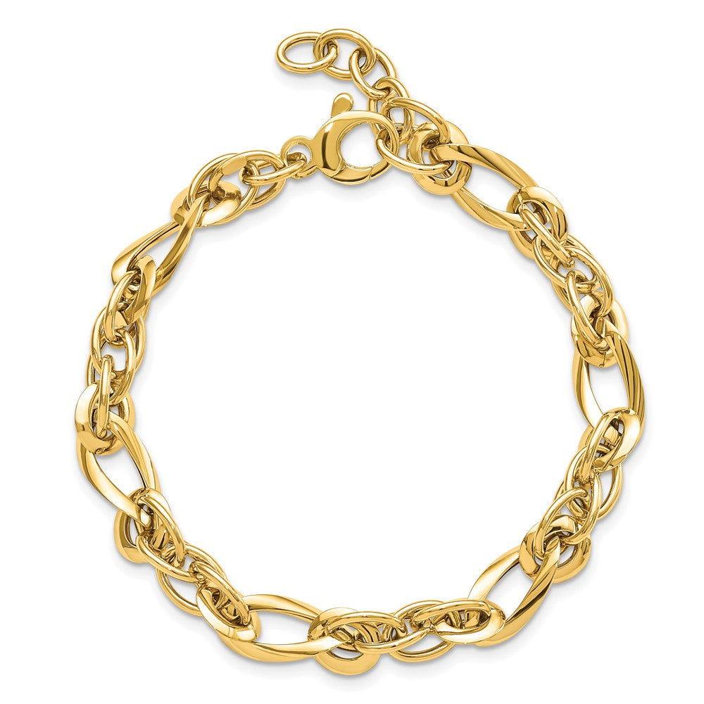 7 Zoll 14K Poliert Fantasieglieder 7 Zoll Armband