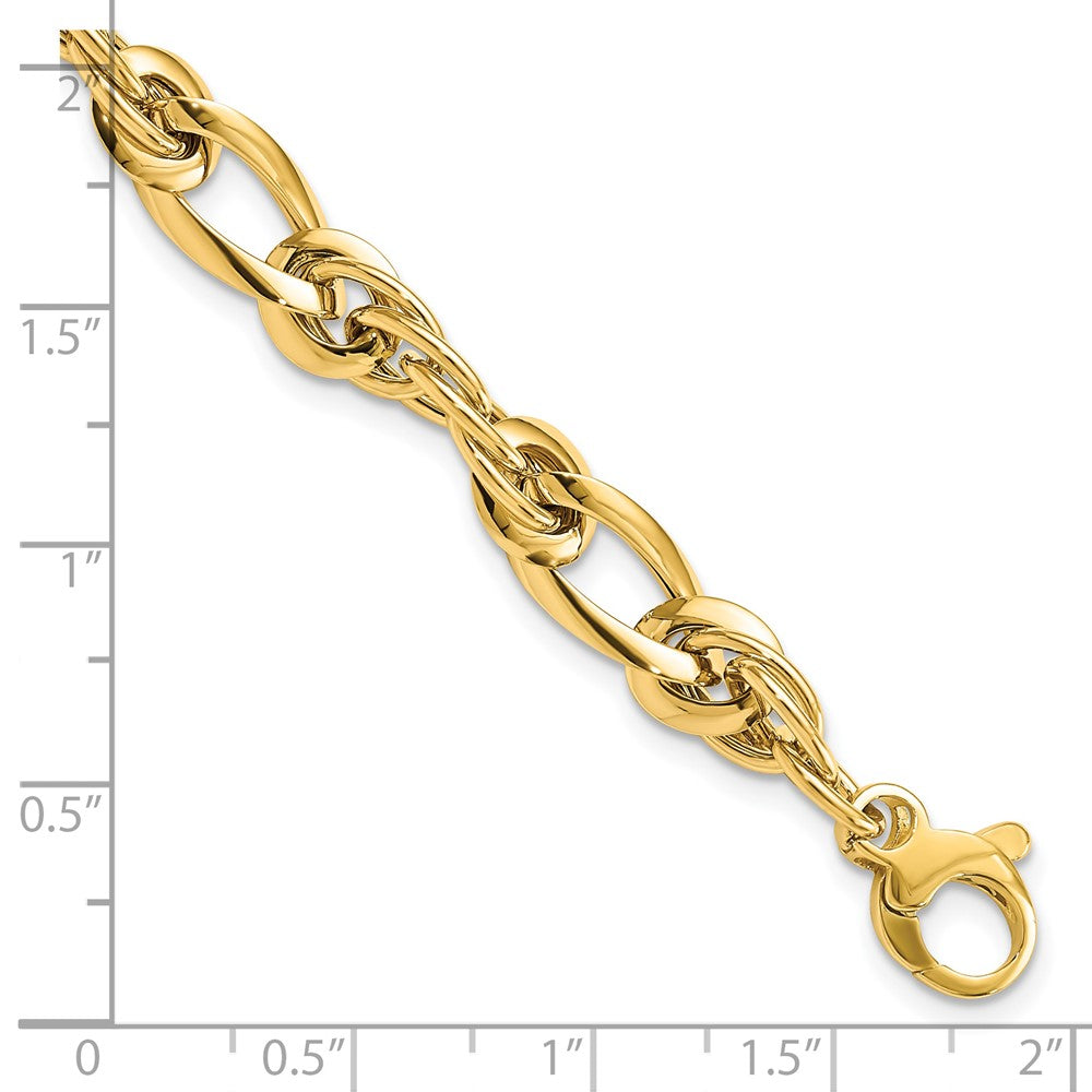7 Zoll 14K Poliert Fantasieglieder 7 Zoll Armband