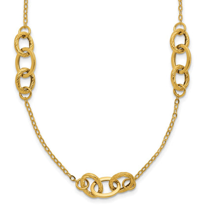 14K Gelbgold Fantasie 18 Zoll Halskette