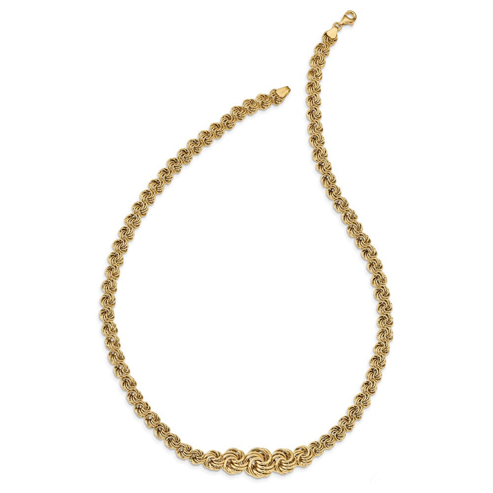 14K Gelbgold Poliert Fantasieglieder 17.5 Zoll Halskette