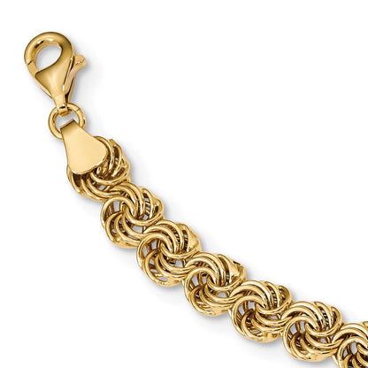14K Gelbgold Poliert Fantasieglieder 17.5 Zoll Halskette