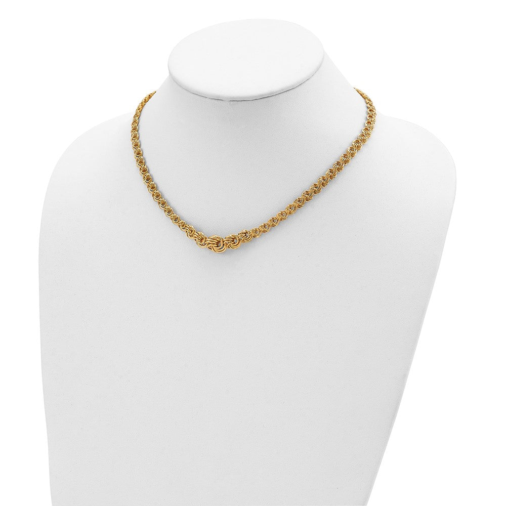 14K Gelbgold Poliert Fantasieglieder 17.5 Zoll Halskette
