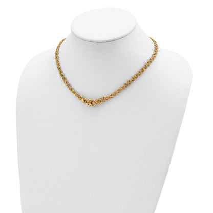 14K Gelbgold Poliert Fantasieglieder 17.5 Zoll Halskette
