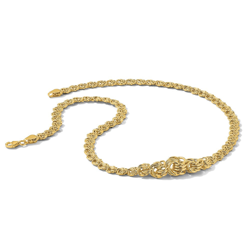 14K Gelbgold Poliert Fantasieglieder 17.5 Zoll Halskette
