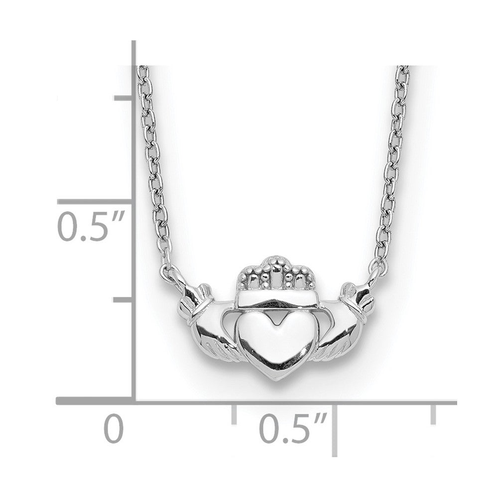 14K Weißgold Poliert Claddagh Halskette