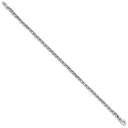 7.5 Zoll 14K Weißgold Poliert Fantasieglieder Armband