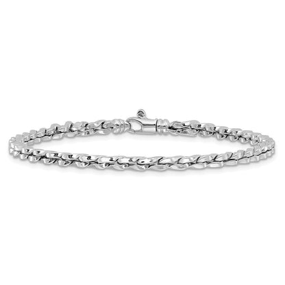 7.5 Zoll 14K Weißgold Poliert Fantasieglieder Armband