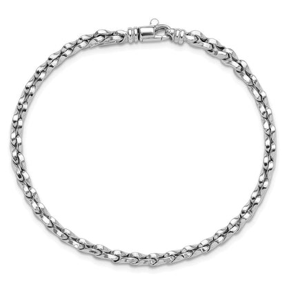 7.5 Zoll 14K Weißgold Poliert Fantasieglieder Armband