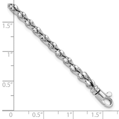 7.5 Zoll 14K Weißgold Poliert Fantasieglieder Armband