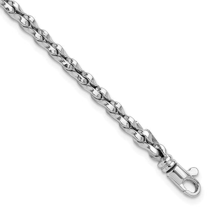 7.5 Zoll 14K Weißgold Poliert Fantasieglieder Armband