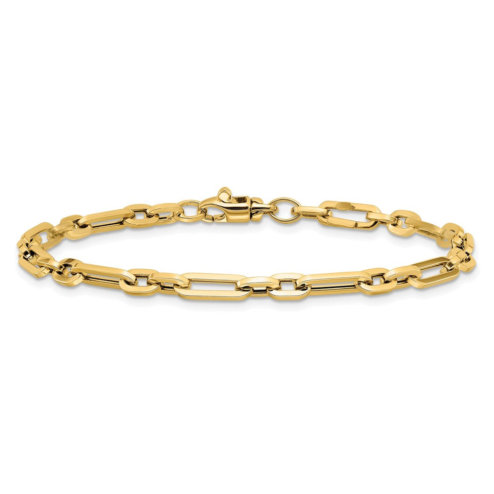 7.5 Zoll 14K Gold Poliert Fantasieglieder Armband