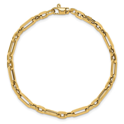 7.5 Zoll 14K Gold Poliert Fantasieglieder Armband