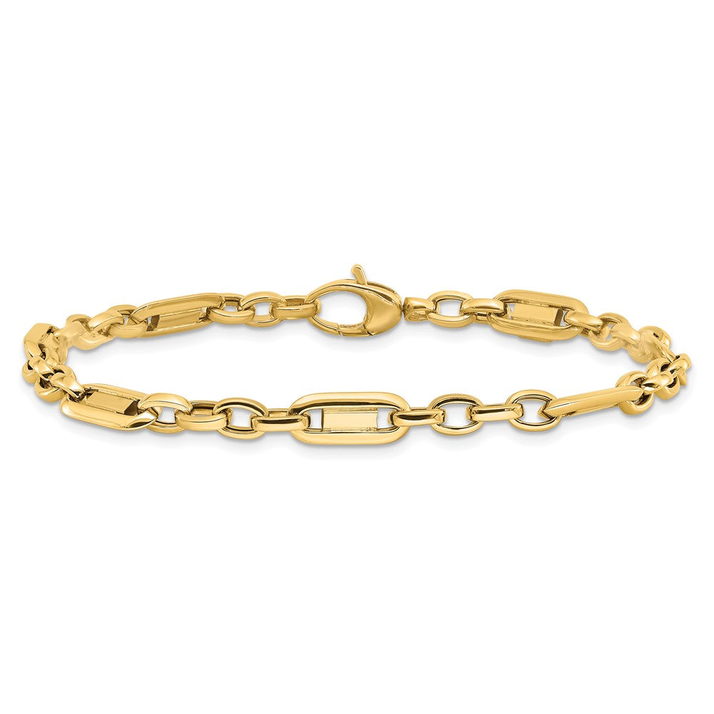 7.5 Zoll 14K Poliert Fantasieglieder Armband