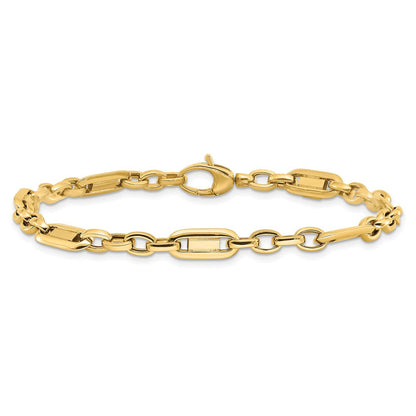 7.5 Zoll 14K Poliert Fantasieglieder Armband