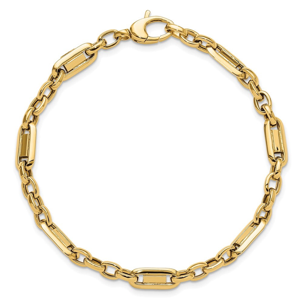 7.5 Zoll 14K Poliert Fantasieglieder Armband