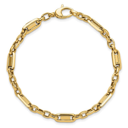 7.5 Zoll 14K Poliert Fantasieglieder Armband