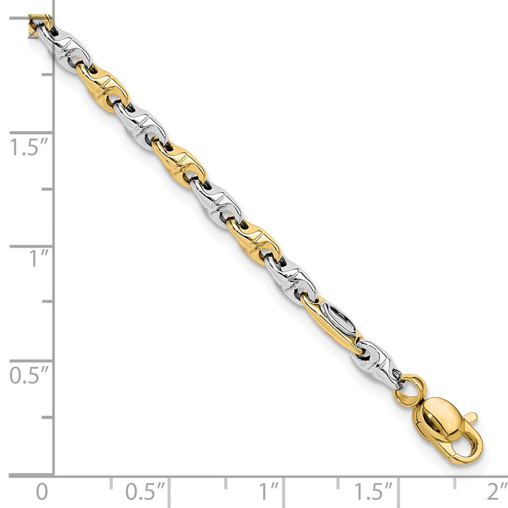 7.5 Zoll 14K Bicolor Poliert Fantasieglieder Armband