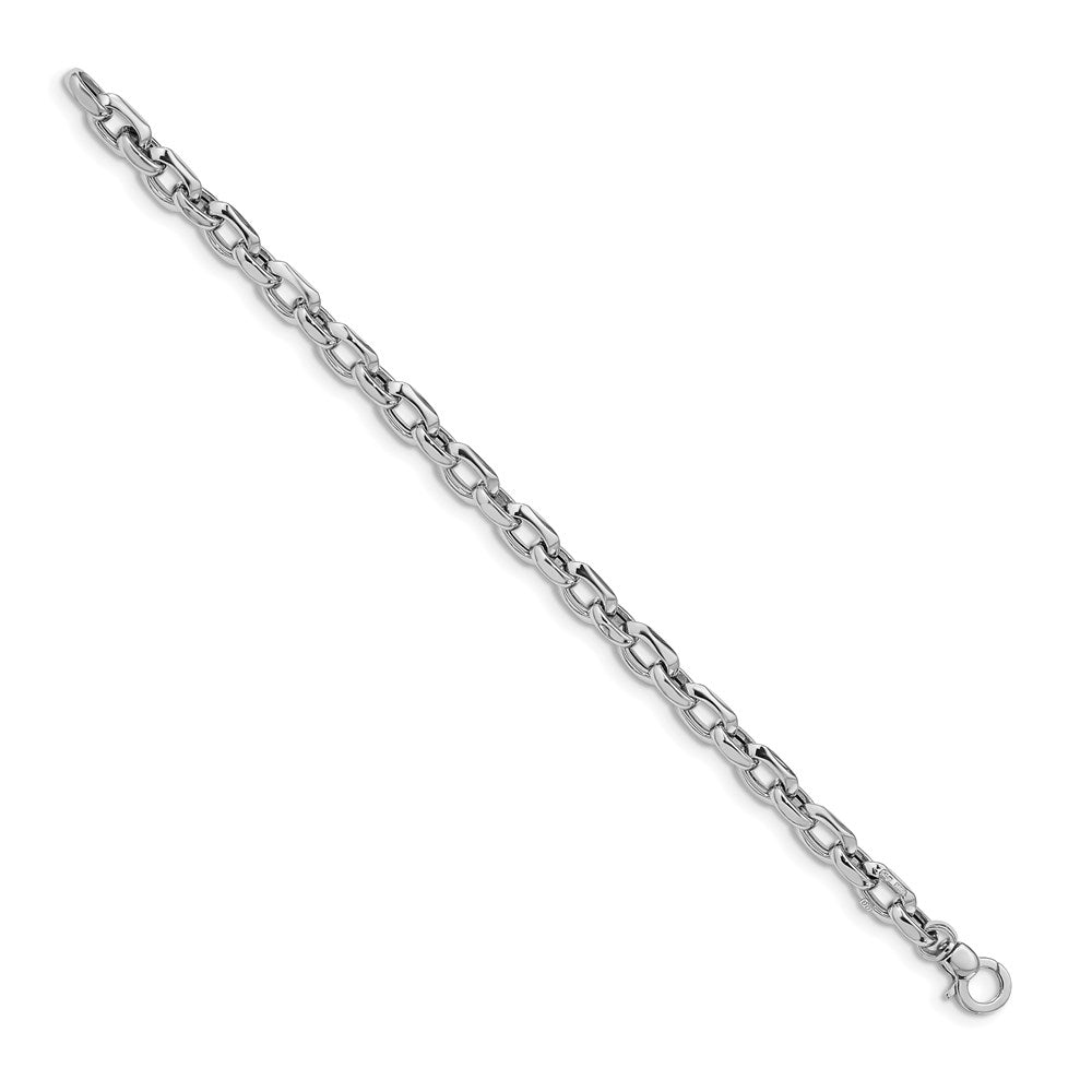 14K Weißgold Weiß Poliert Fantasieglieder Gliederarmband