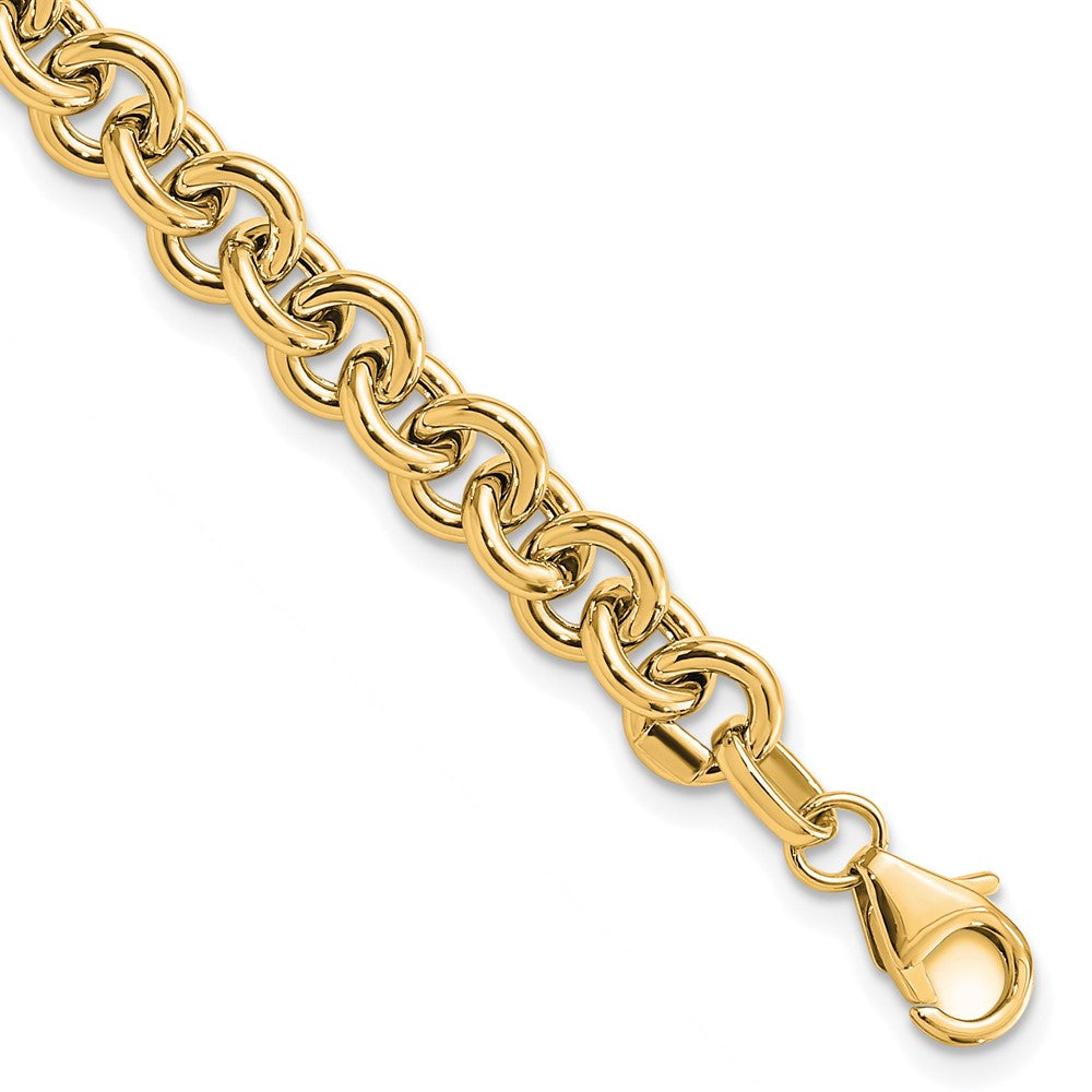 14K Gelbgold Poliert Fantasie 6.5mm Erbs Glieder Gliederarmband