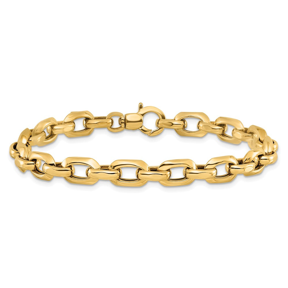 14K Gelbgold Poliert Fantasieglieder Gliederarmband