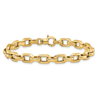 14K Gelbgold Poliert Fantasieglieder Gliederarmband