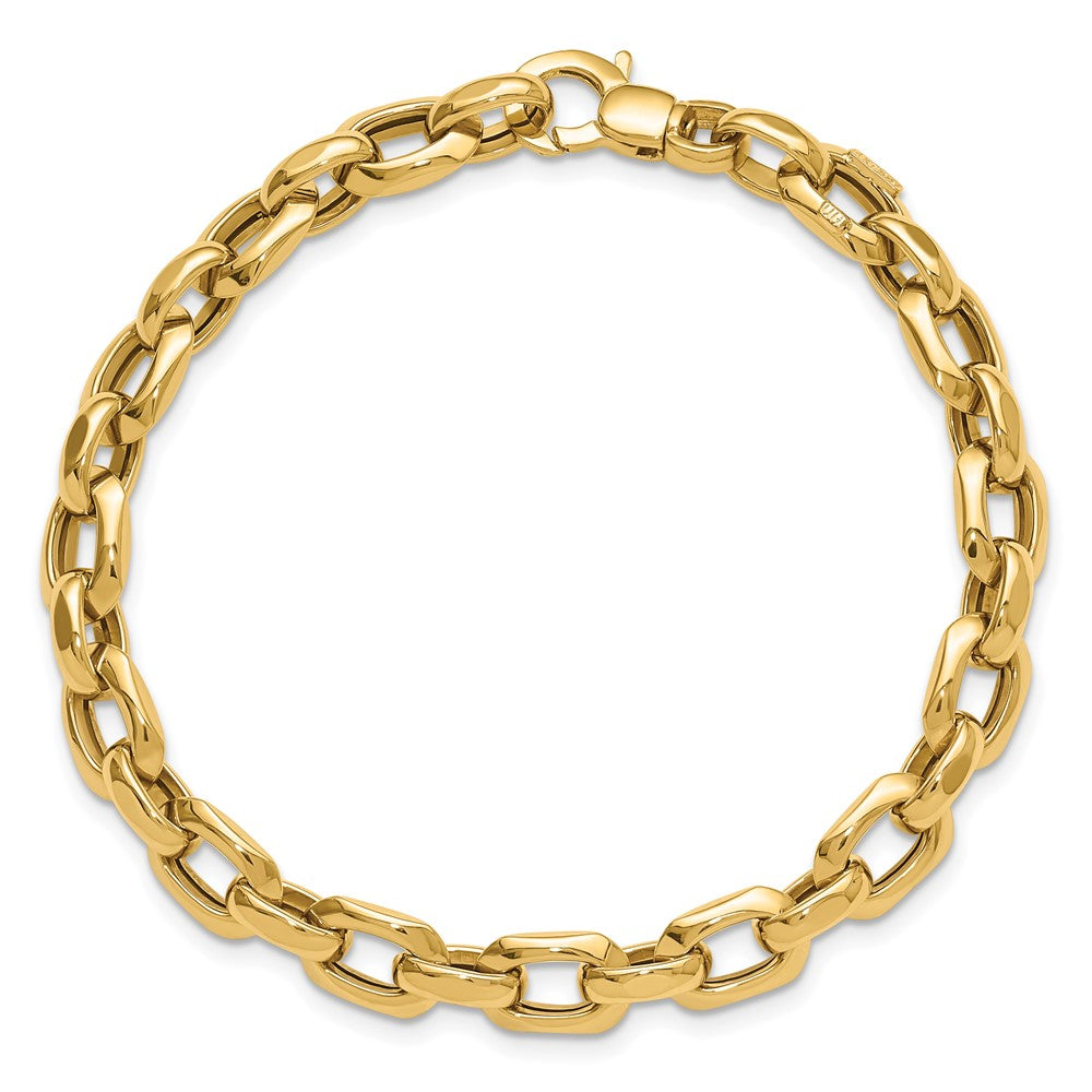 14K Gelbgold Poliert Fantasieglieder Gliederarmband