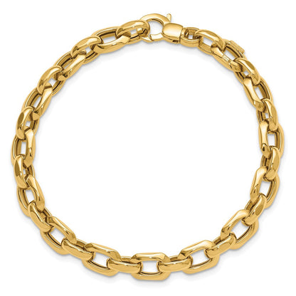 14K Gelbgold Poliert Fantasieglieder Gliederarmband