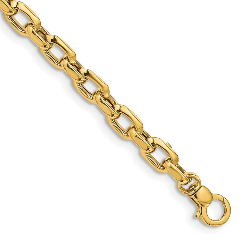 14K Gelbgold Poliert Fantasieglieder Gliederarmband
