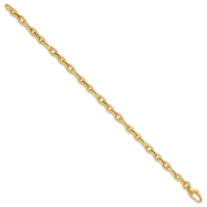 14K Gelbgold Poliert Fantasieglieder Gliederarmband