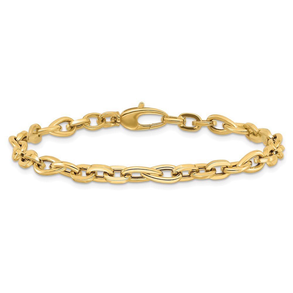 14K Gelbgold Poliert Fantasieglieder Gliederarmband