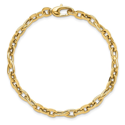 14K Gelbgold Poliert Fantasieglieder Gliederarmband
