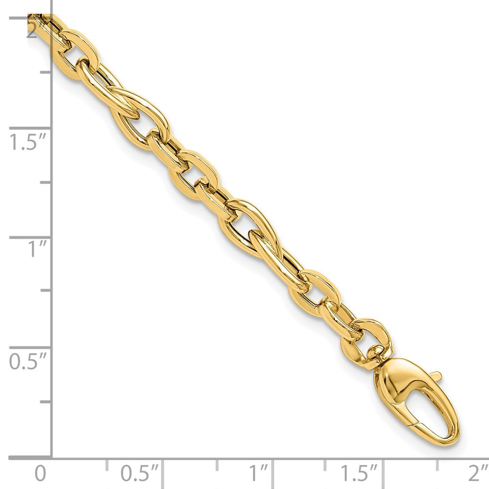 14K Gelbgold Poliert Fantasieglieder Gliederarmband