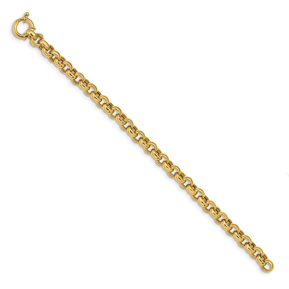 14K Gelbgold Poliert Fantasie Erbs Glieder Gliederarmband