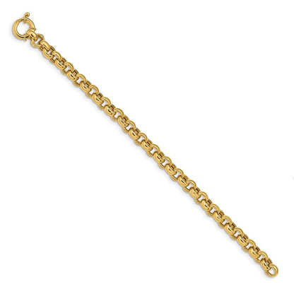 14K Gelbgold Poliert Fantasie Erbs Glieder Gliederarmband