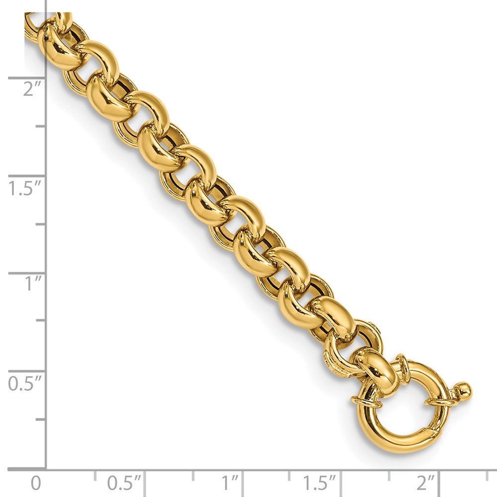 14K Gelbgold Poliert Fantasie Erbs Glieder Gliederarmband