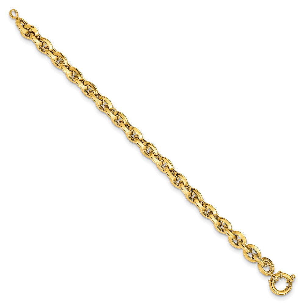 8 Zoll 14K Poliert Fantasie Messer-edge Erbs Glieder Armband