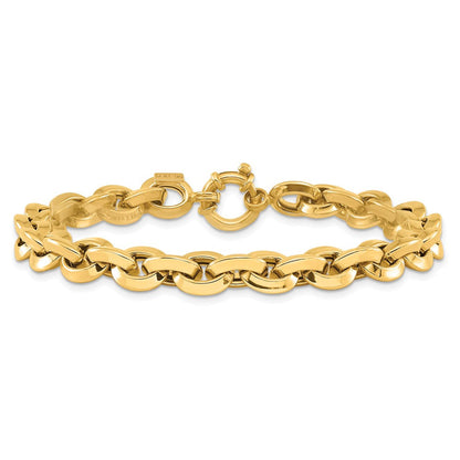 8 Zoll 14K Poliert Fantasie Messer-edge Erbs Glieder Armband