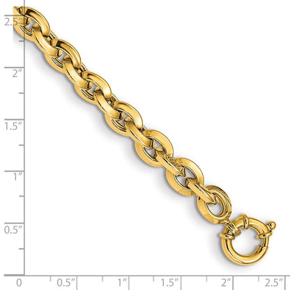 8 Zoll 14K Poliert Fantasie Messer-edge Erbs Glieder Armband