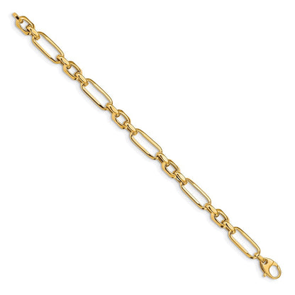 7.5 Zoll 14K Poliert Fantasieglieder Armband
