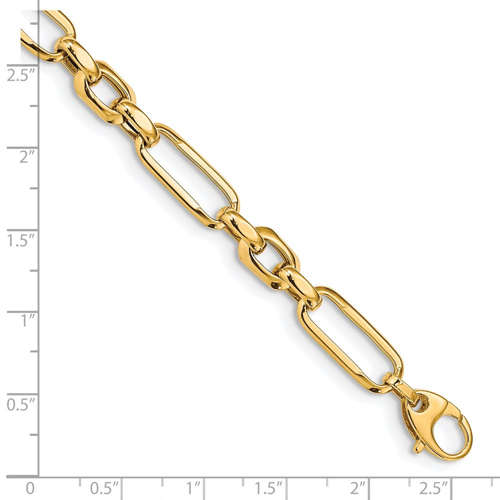 7.5 Zoll 14K Poliert Fantasieglieder Armband
