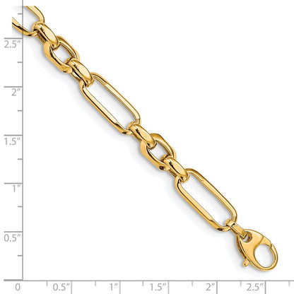 7.5 Zoll 14K Poliert Fantasieglieder Armband