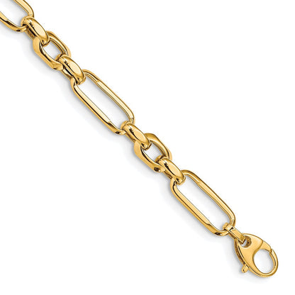 7.5 Zoll 14K Poliert Fantasieglieder Armband