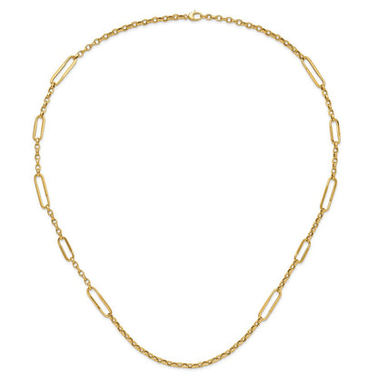 14K Gelbgold Poliert Fantasieglieder Halskette