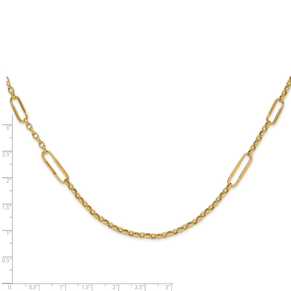 14K Gelbgold Poliert Fantasieglieder Halskette